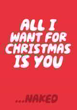 All I Want For Christmas Is You ...Naked Funny Christmas Card For Other Half created by Studio Doodles
