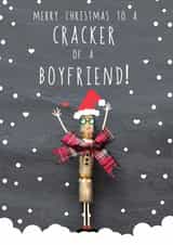 Cracker Of A Boyfriend - Cute - Pun - Heartfelt - Boyfriend - Christmas Cracker - Joke - Christmas Card created by LAURA TRUBY DESIGNS
