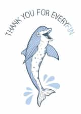 dolphin thank Thank You Card 6133 created by The Card Compony