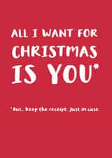Cheeky Christmas Card For Significant Other - Keep The Receipt created by Oops a doodle