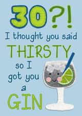 30 gin Birthday Card 12039 created by Presents Felt