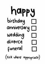 Tick where appropriate created by Darwin Designs