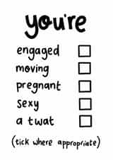 Engagement design - tick list created by Darwin Designs