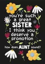Best Sister - Aunt Promotion Card - Pregnancy Reveal Announcement created by Sian Moore Illustration