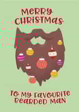 Trendy - Festive - Beard - Bearded Man - Baubles - Bauble Beard - Modern - Hipster - For Him - Christmas card created by PAPR Boutique