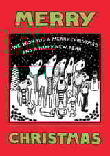 'Carol Singing Dogs' card from Off The Leash created by Off The Leash Cartoons by Rupert Fawcett
