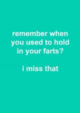Funny Typography Anniversary Card / Valentines Day Card - Farts - Remember When You Used To Hold Your Farts In created by Snarkologie