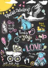 Adult Arty New Baby Card 22694 created by Jodi Pedri