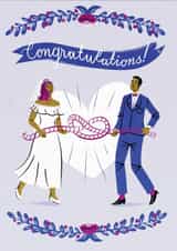 Congratulations - cartoon tied the knot card created by Last Week