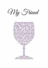 Heartfelt Birthday Card - For Friend - Poem created by Unique Word Designs