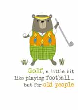 Golf, football for old people birthday card created by Dandelion Stationery