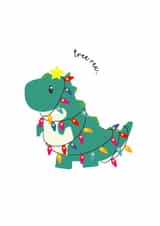 trex tree Christmas Card 11664 created by Happy Beespoke Designs