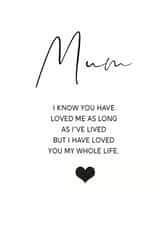 mum know Mothers Day Card 5133 created by The Monochrome Bow