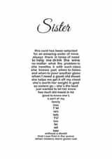 sister amazing Birthday Card 10811 created by Unique Word Designs