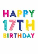 Happy 17th Birthday card created by Do You Punctuate?