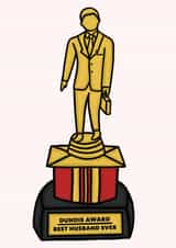 Funny Statue Award Anniversary Card - Husband - Dundie Award Best Husband Ever created by Studio Doodles
