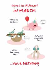 Things to celebrate in March created by PaperJam Print Co.