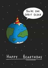 Cute Birthday Pun For Children, Friends Or Family - Space - One Orbit Older created by StinkWizard