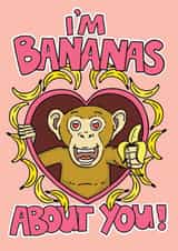 Monkey Bananas Valentines Day Card 14561 created by Jimmy Messer
