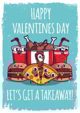 takeaway food Valentines Day Card 13148 created by Hoborobo