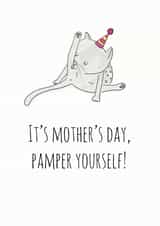 cat pamper Mothers Day Card 37608 created by SmellyCardStudio