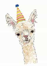 Happy birthday llama / alpaca card created by Bramble Designs
