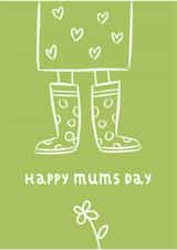 wellies farmer Mothers Day Card 26546 created by Judy Bainbridge