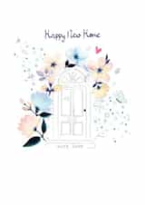 Pretty Watercolour New Home Card - Floral Front Door - Happy New Home created by SABIVO Design by Sabina