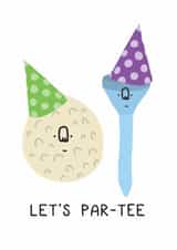 Punny Birthday Card - Golf - Joke - Party Hats created by CoolSource Cards