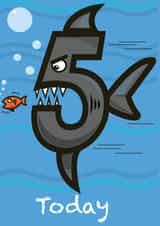 5 shark Birthday Card 5754 created by Simon Paulson