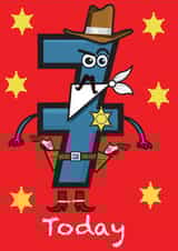 7 cowboy Birthday Card 5756 created by Simon Paulson