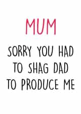 mum rude Mothers Day Card 9088 created by Pack a Punch Designs