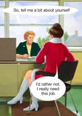 Job interview ladybird card created by © Ladybird Books Ltd 2025
