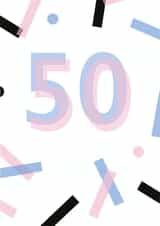 50 confetti Birthday Card 35346 created by Mock Up Designs