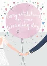 Pretty Wedding Day Card - Balloon - Confetti - Congratulations On Your Wedding Day created by Louise Tiler