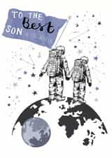 Classic Birthday Card - Best Son In The World - Astronaut - Space created by Louise Tiler