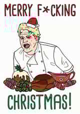 gordon ramsey tv chef Christmas Card 14405 created by Indecisive Illustrations