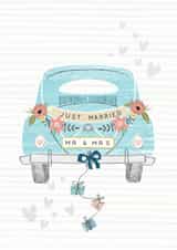 Just married - Mr & Mrs - Classic car - Wedding Card created by Laura Darrington Design Ltd.