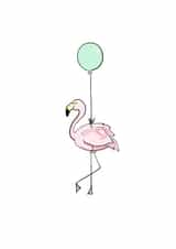 flamingo birthday Card 36782 created by Polly Rose Art & Designs