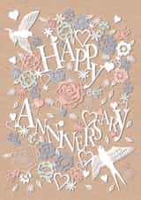 Print of laser cut flowers Anniversary card created by michael cheung