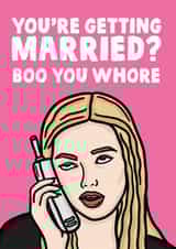 Mean girls - "boo you wh*re" engagement card. created by Studio Doodles