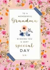 Floral Grandma birthday card created by Rebecca Prinn