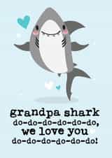 Cute Grandpa Shark Birthday Card - From The Grandkids - Song created by Mrs Best Paper Co.