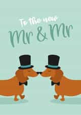 The new Mr & Mr - Dachshund themed wedding card created by Tiger Feet Creations