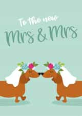 Sausage dog - MRS & MRS - wedding created by Tiger Feet Creations
