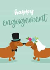 Sausage dog engagement card created by Tiger Feet Creations