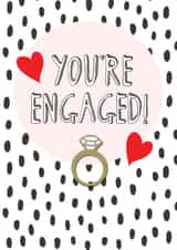 Polka dot engagement card created by Hello Hatty