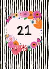21 flowers Birthday Card 9473 created by Hello Hatty