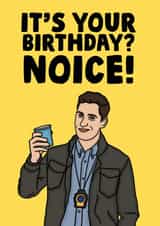Noice Jake Brooklyn 99 birthday card created by Studio Doodles