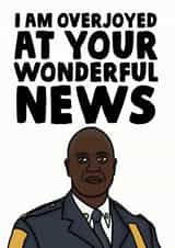Captain Holt from Brooklyn 99 good news card created by Studio Doodles